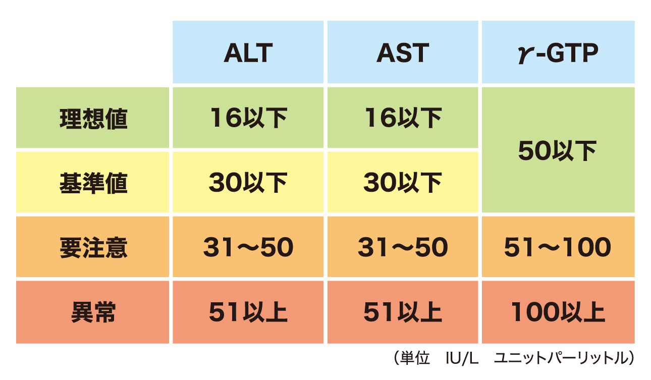 肝臓の状態を表す数値